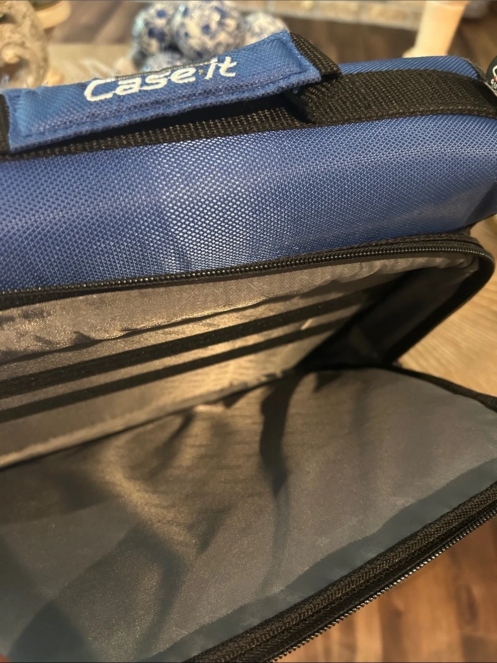 Case It Blue & White 3 Ring Organizer Bag & Laptop Case